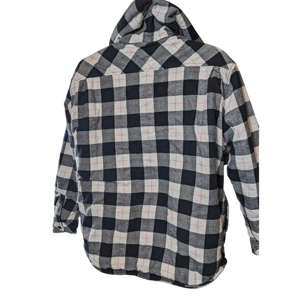 Boston Traders Flannel Jacket Shirt Womens XXL Sherpa Lined Hooded Plaid Shacket - Picture 6 of 15